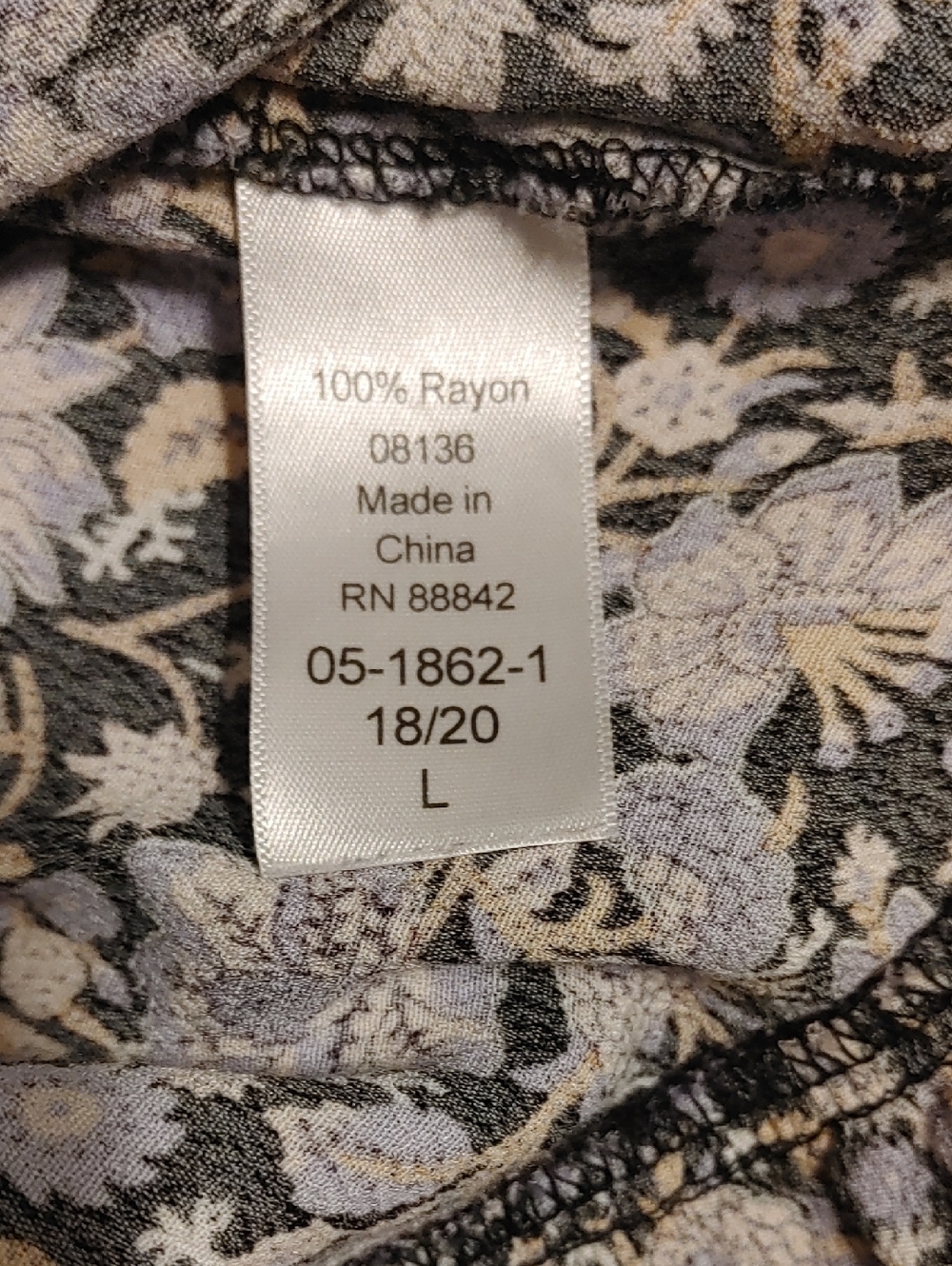 ellos Floral Midi Dress in Lavender and Black Plus Size 18/20 EUC Cottagecore - Picture 7 of 7